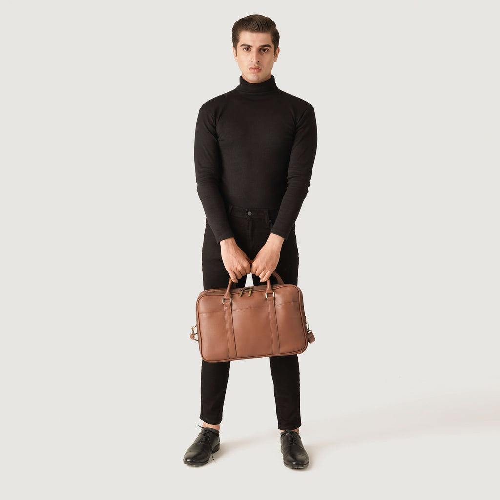 The Preston Brown Leather Briefcase