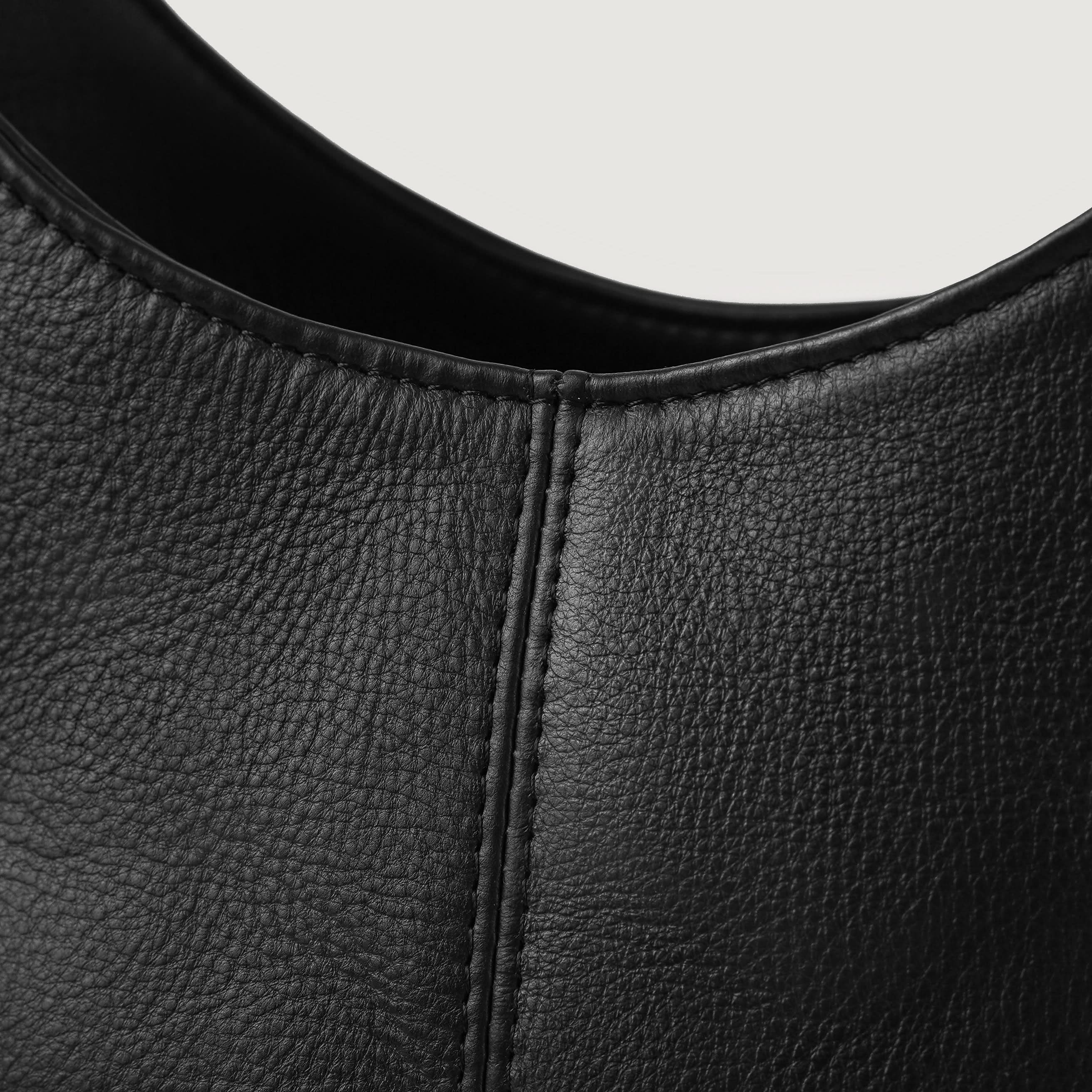 The Stefani Black Leather Hobo Bag