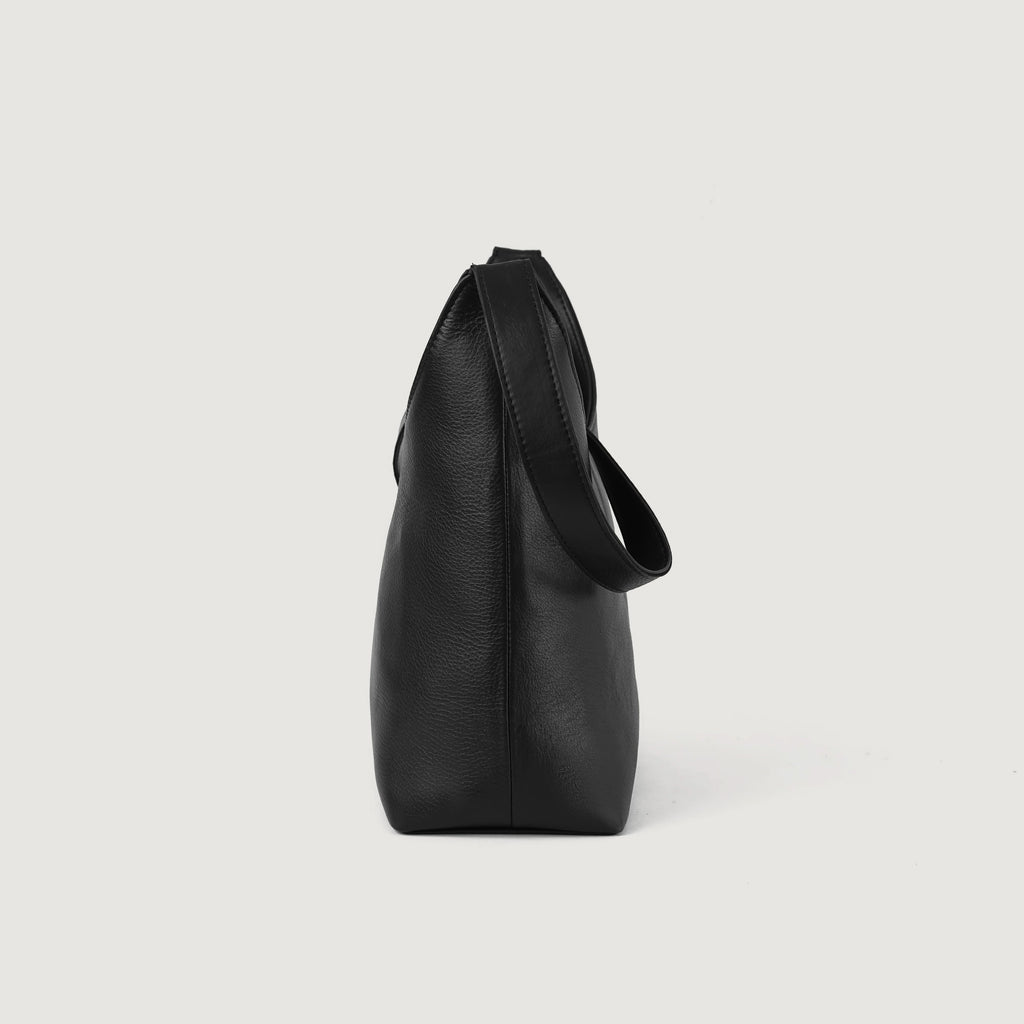 The Stefani Black Leather Hobo Bag