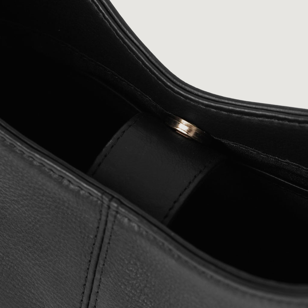 The Stefani Black Leather Hobo Bag