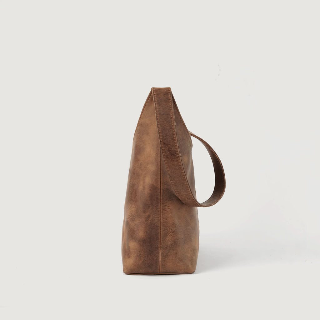The Stefani Vintage Tan Brown Leather Hobo Bag