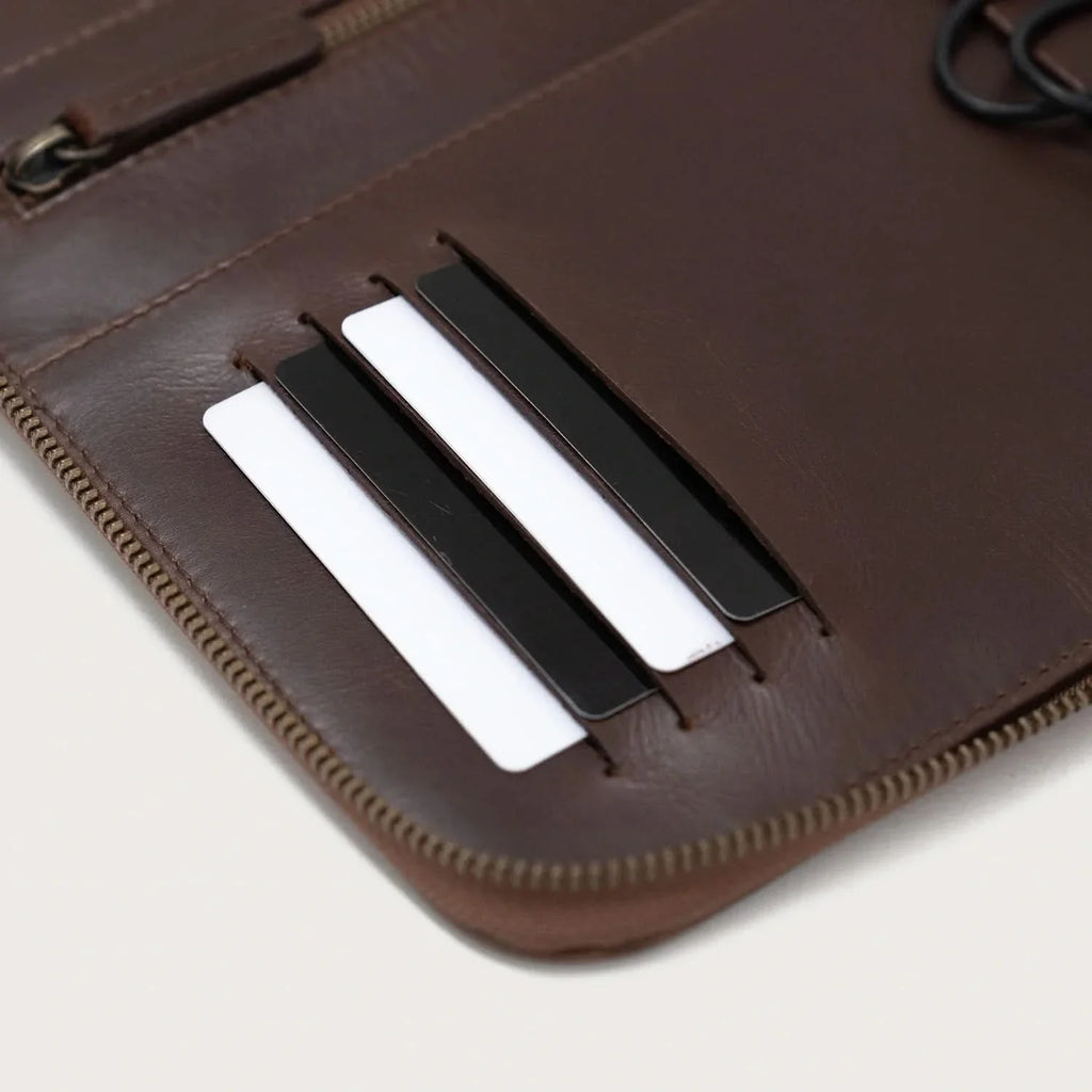 The Eclectic Vintage Brown Leather Folio Organizer