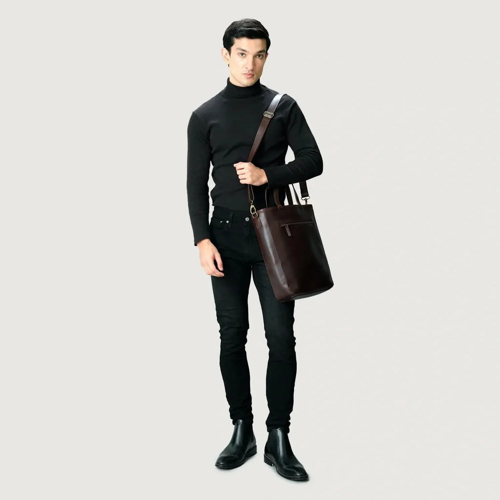 The Poet Vintage Brown Leather Tote Bag