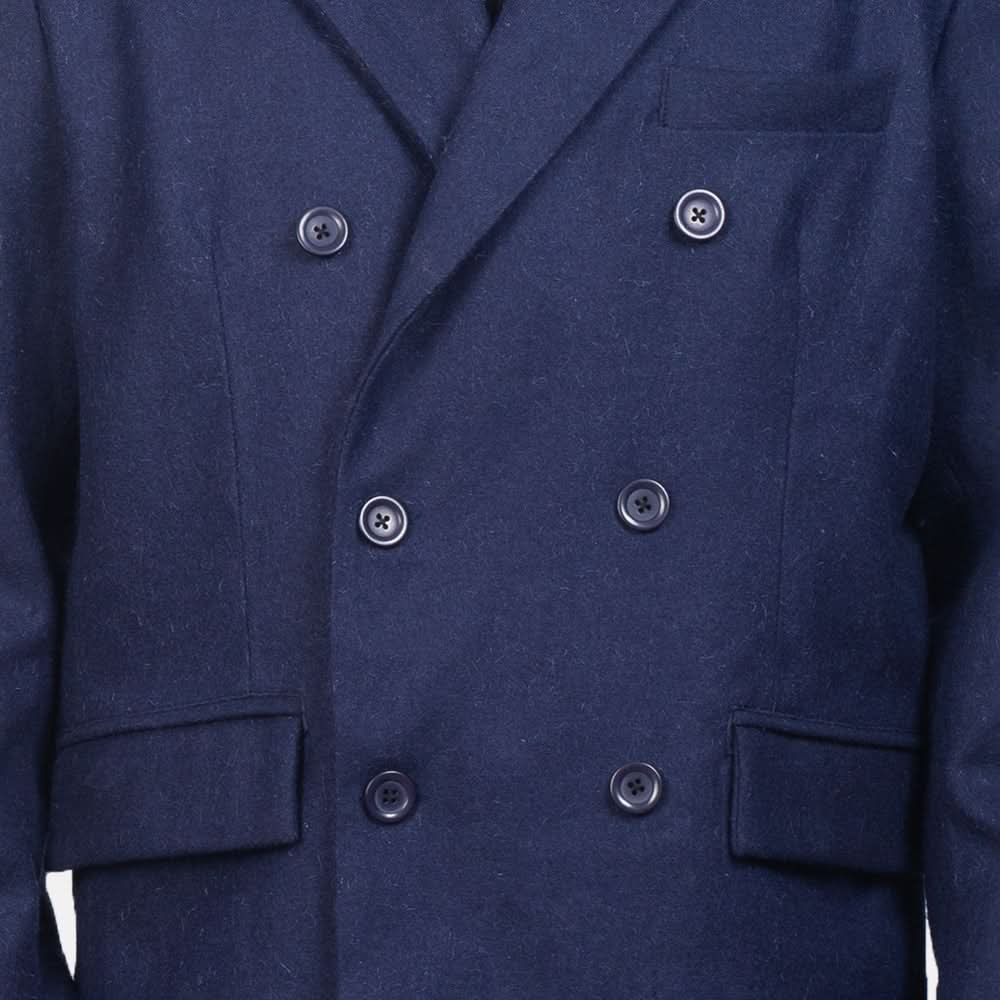 Claud Blue Wool Double Breasted Coat