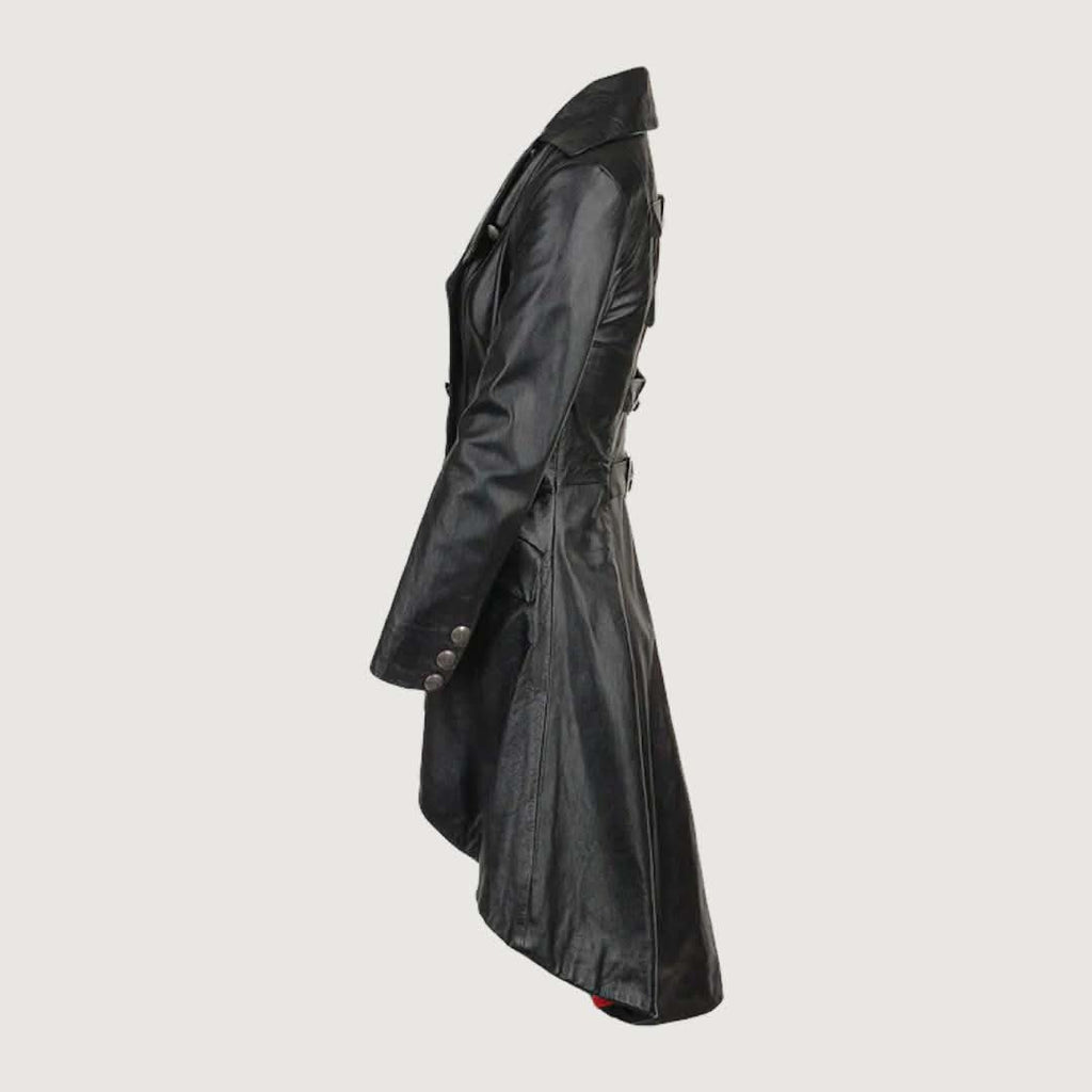 Double Breasted Gothic Raven Black Coat