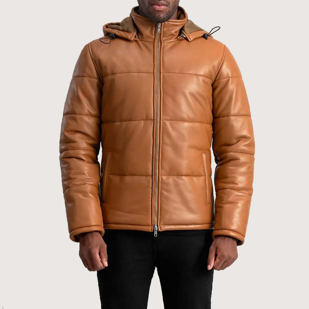 Gordon Tan LuxeShield Hooded Leather Puffe