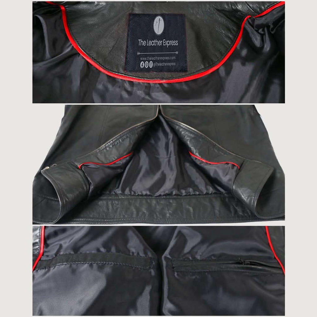 Men's Genuine Cow Rub Off Leather Coat (Trench Coat)