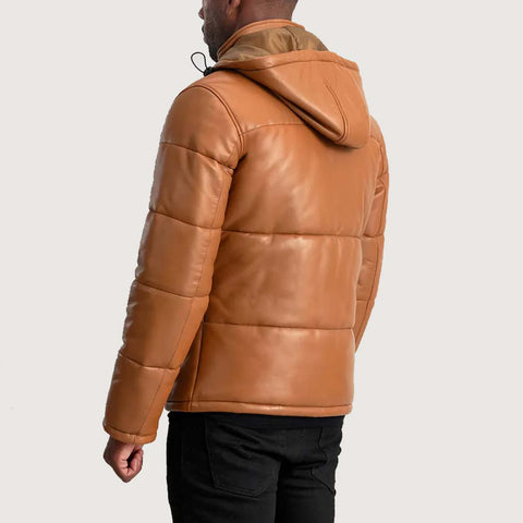 Gordon Tan LuxeShield Hooded Leather Puffe
