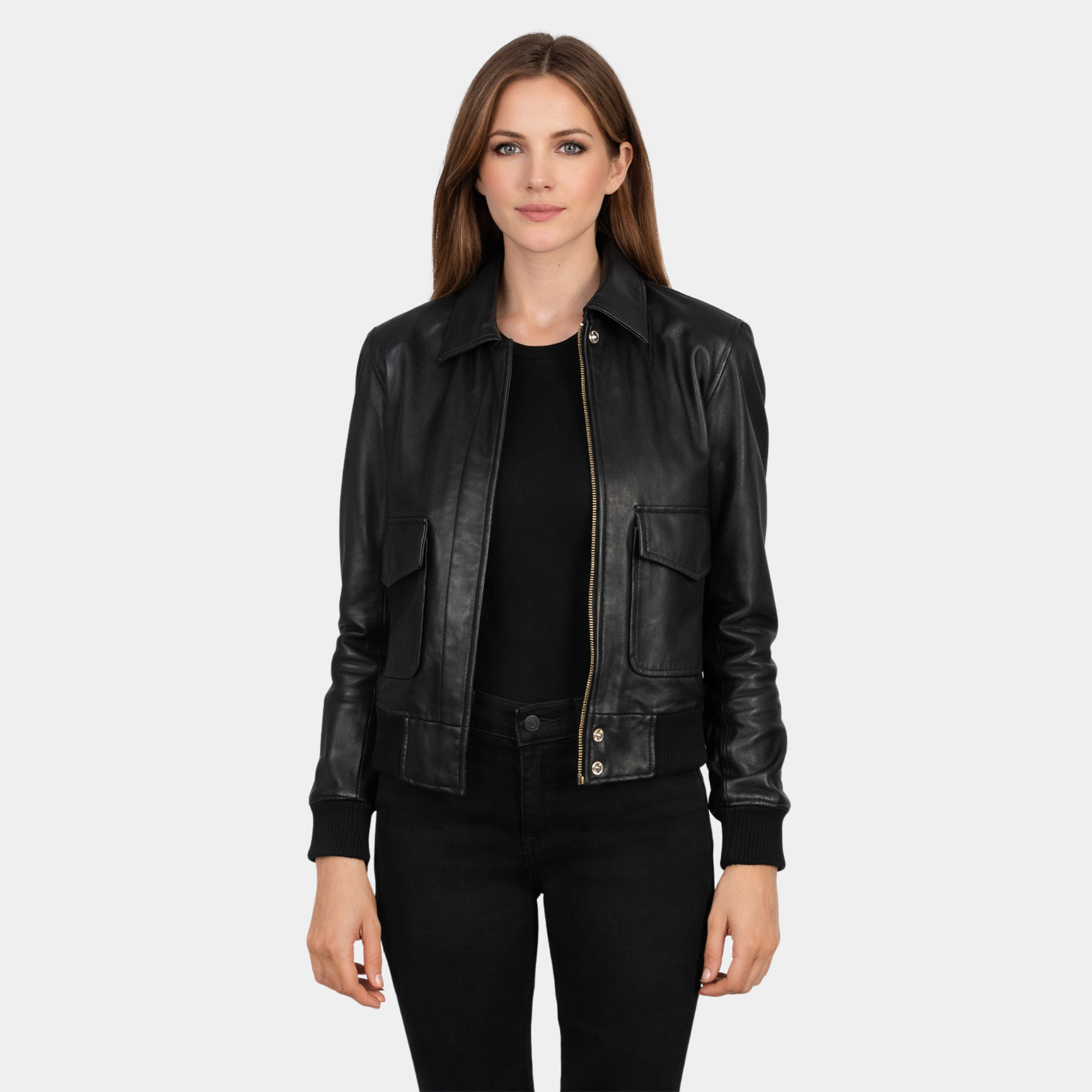 Westa A-2 Black Leather Bomber Jacket