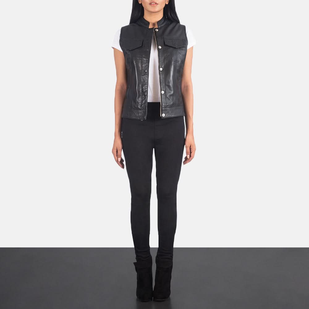 Rayne Moto Black Leather Vest
