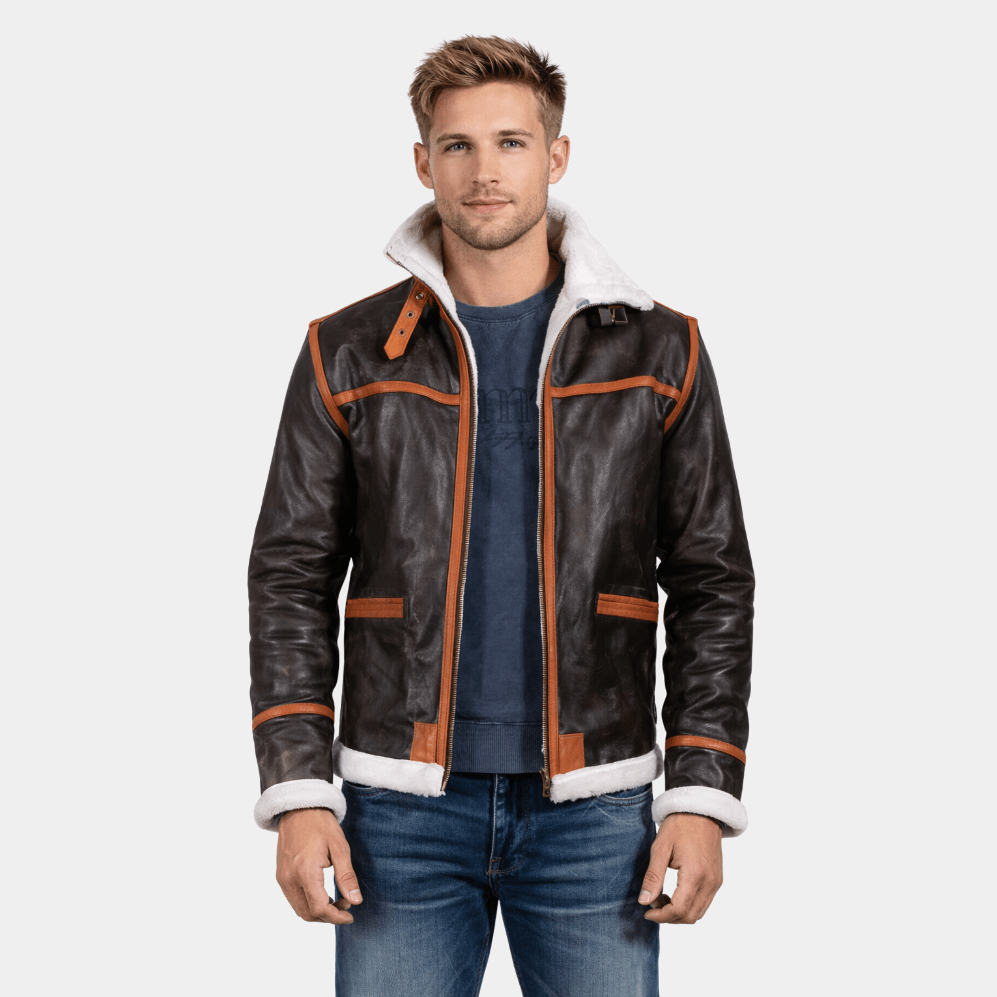 Alpine Brown Fur Leather Jacket