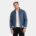 Cooper Blue Leather Varsity Jacket