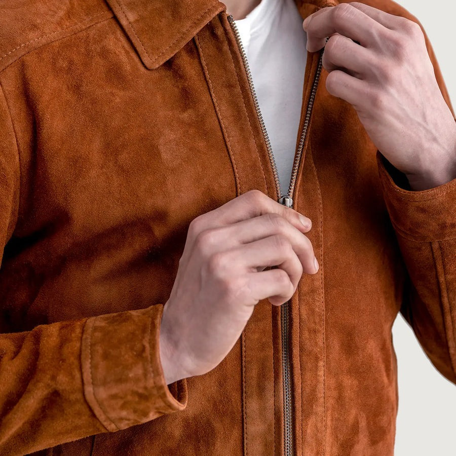 Inferno Brown Suede Leather Jacket