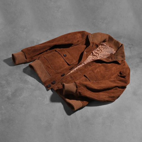 Eaton Brown Suede Bomber Jacket