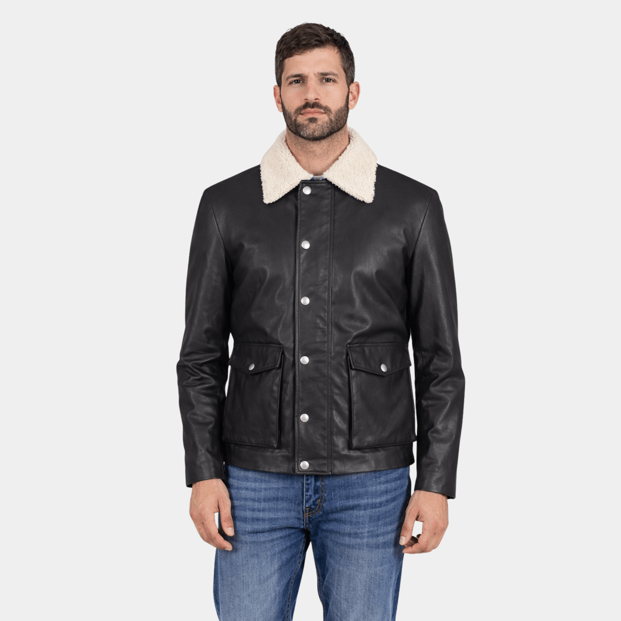 Snow Cole Black Leather Jacket