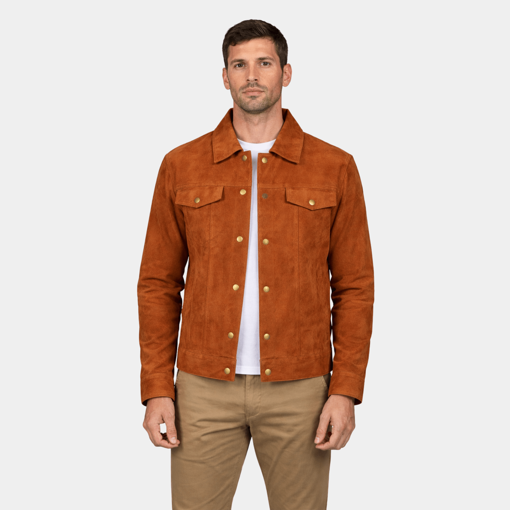 Stallon Brown Suede Trucker Jacket